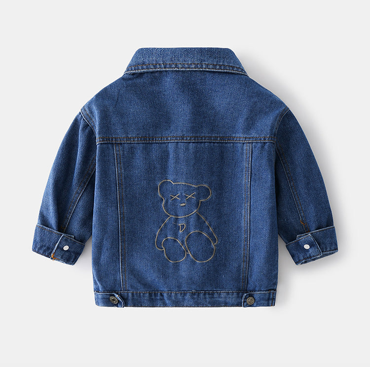 [513243] - Atasan Anak Jaket Jeans Polos - Motif Baby Bear