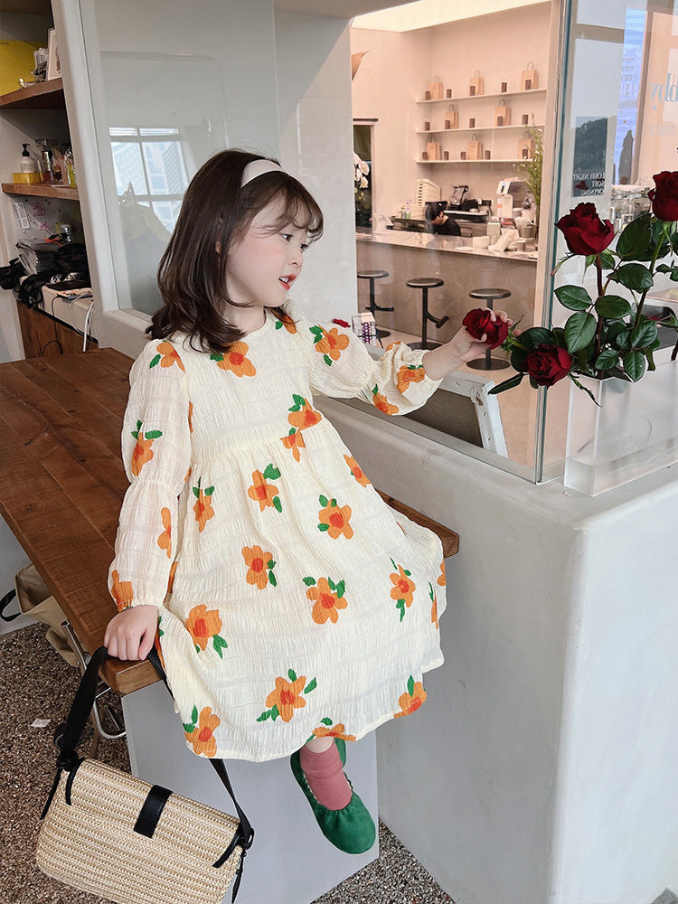 [507675] - Long Dress Bunga Anak Perempuan - Motif Decorative Flowers