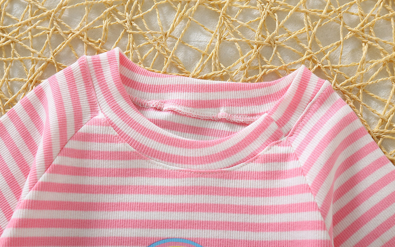 [368429] - Setelan Kaos Fashion Anak - Motif Rainbow Unicorn