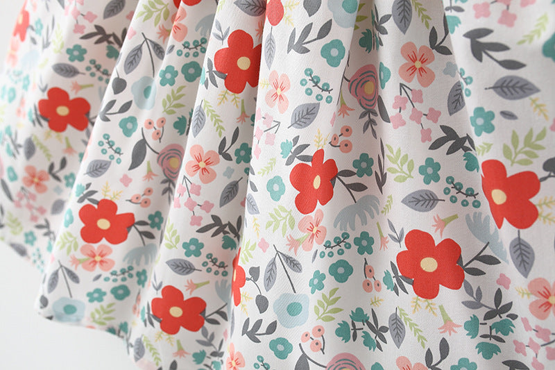 [340248] - Dress Pantai Lengan Kutung Anak Perempuan - Motif Bloom Flower
