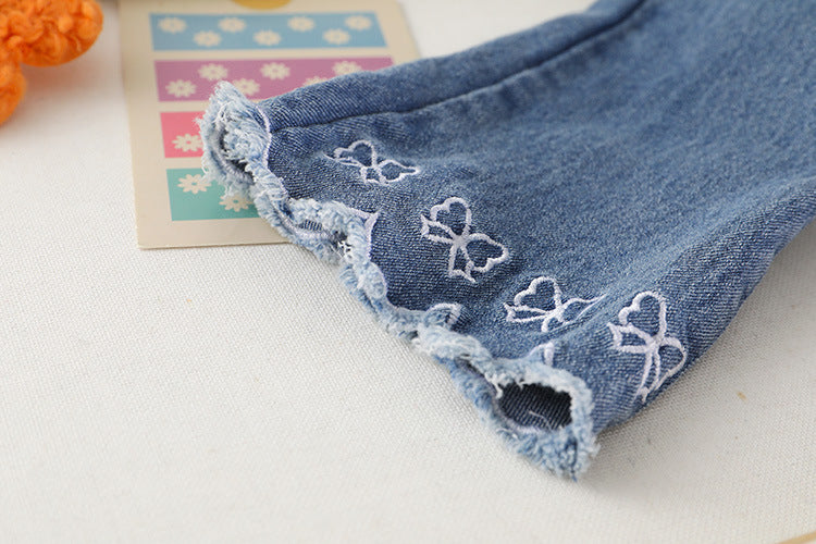 [340211] - Setelan 3D Blouse Renda Celana Cutbray Anak Perempuan - Motif Pretty Flower