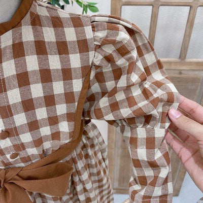[507685] - Dress Kerah Bulat Anak Perempuan - Motif Small Box