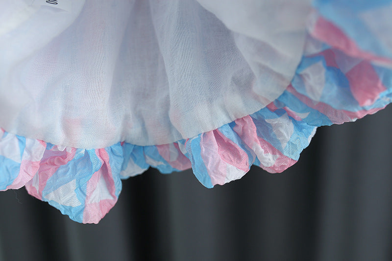[340242] - Setelan Blouse Kutung Celana Pendek Anak Perempuan - Motif Dew Ribbon