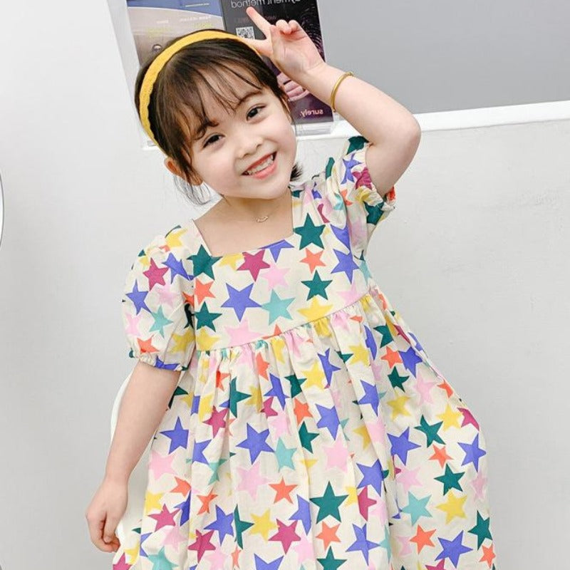 [507271] - Dress Fashion Anak Perempuan - Motif Star Sprinkles