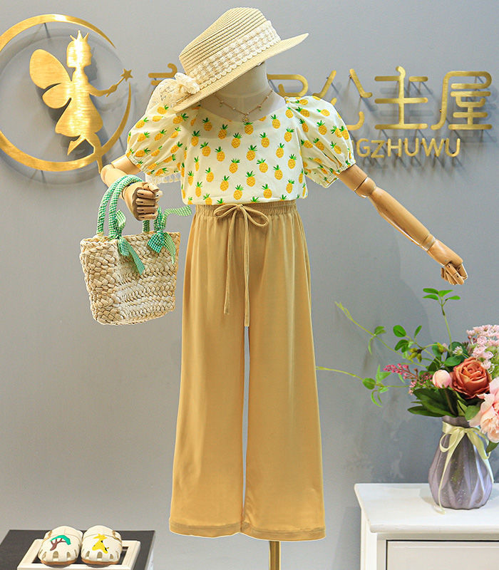 [363461] - Setelan Blouse Celana Panjang Kulot Anak Perempuan - Motif Little Pinneapple