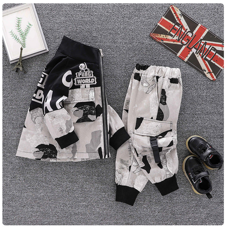 [119296] -Setelan Jaket Keren Anak - Motif Army Shooter
