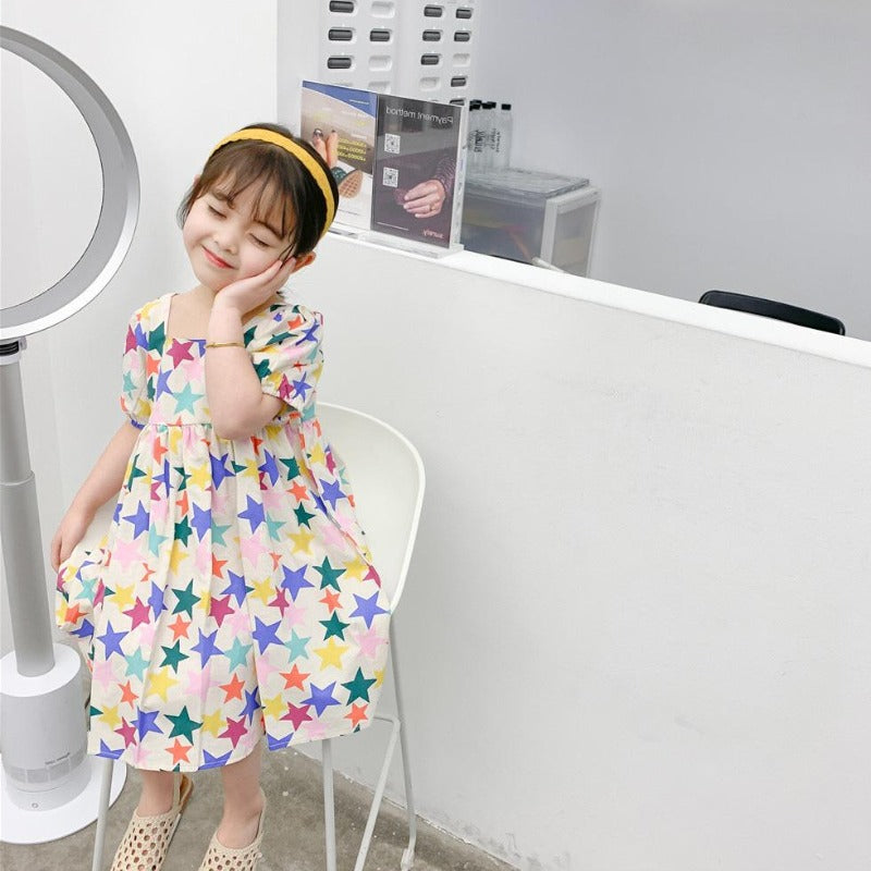 [507271] - Dress Fashion Anak Perempuan - Motif Star Sprinkles