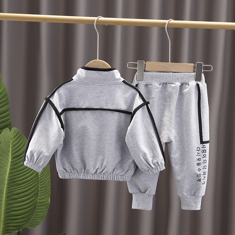 [345353] - Setelan 3 in 1 Jaket Turtleneck Celana Jogger Anak Laki-Laki - Motif Small Round