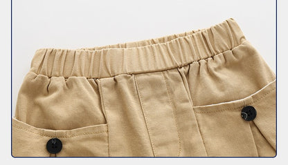 [513342] - Bawahan Pendek / Celana Style Santai Anak Import - Motif Button Pocket