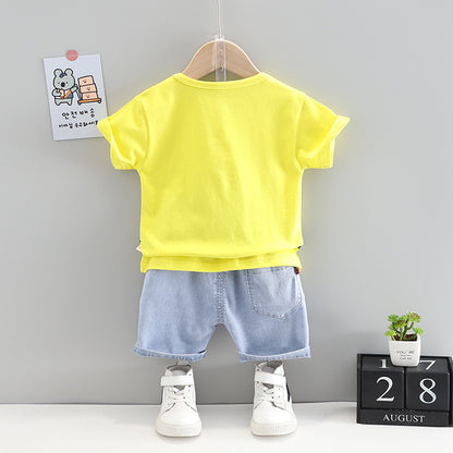 [368376] - Setelan Kaos Fashion Anak - Motif Spongebob