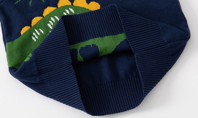 [513637] - Atasan Sweater Crewneck Lengan Panjang Anak Laki-Laki - Motif Hello Dino