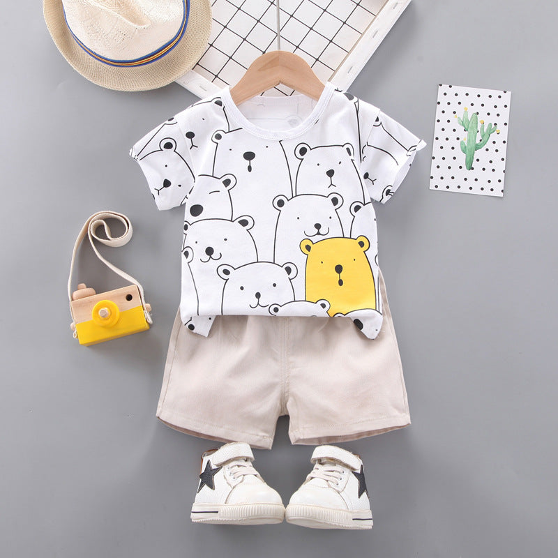 [368408] - Setelan Kaos Fashion Anak - Motif Animal Face