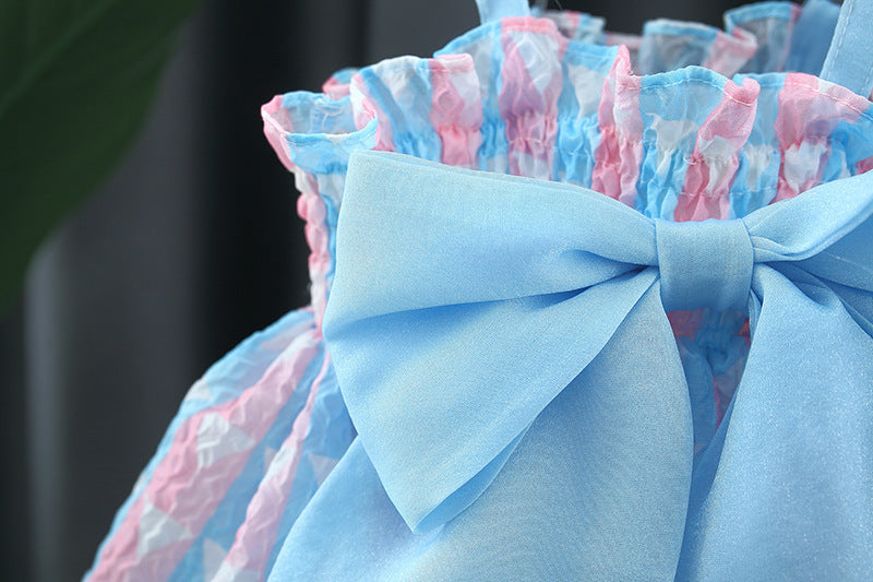 [340242] - Setelan Blouse Kutung Import Celana Pendek Anak Perempuan - Motif Dew Ribbon