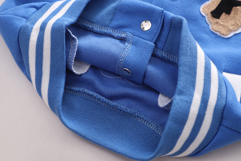[345350] - Setelan 3 in 1 Jaket Baseball Celana Panjang Jeans Anak Laki-Laki - Motif Shawl Bear