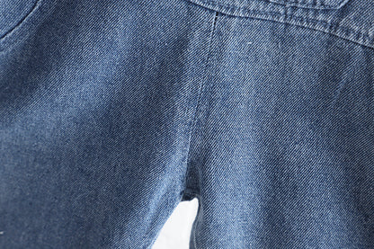 [345315] - Setelan Jaket Hoodie Overall Jeans Kodok Anak Laki-Laki - Motif Plain Pocket
