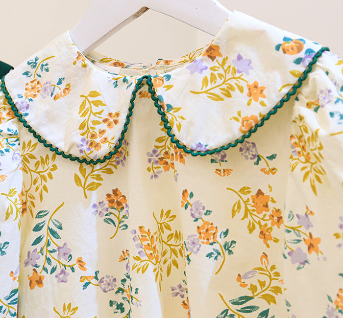 [363413] - Baju Kondangan Fashion Anak Cewek Oneset Setelan Suspender Fashion Anak Perempuan - Motif Flower Propagating