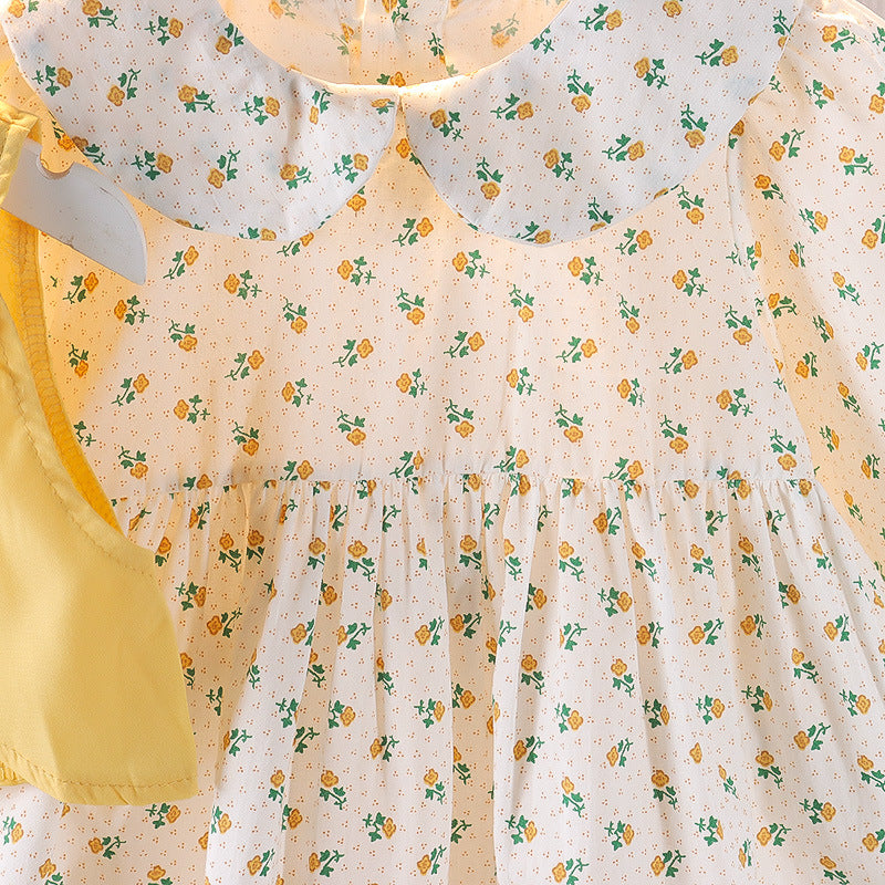 [352339] - Mini Dress Vest 2 in 1 Lengan Panjang Anak Perempuan - Motif Flower Lace