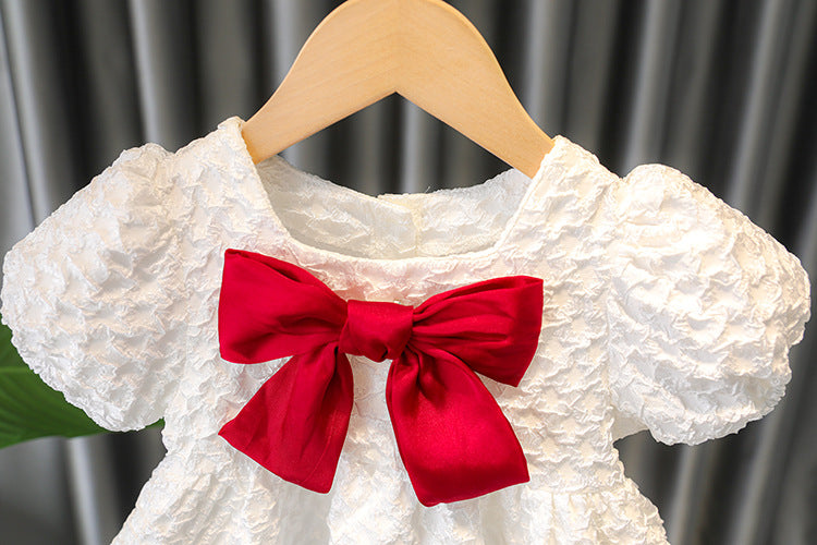 [340157] - Dress Gaun Pesta Lengan Pendek Balon Anak Perempuan - Motif Tangled Pattern