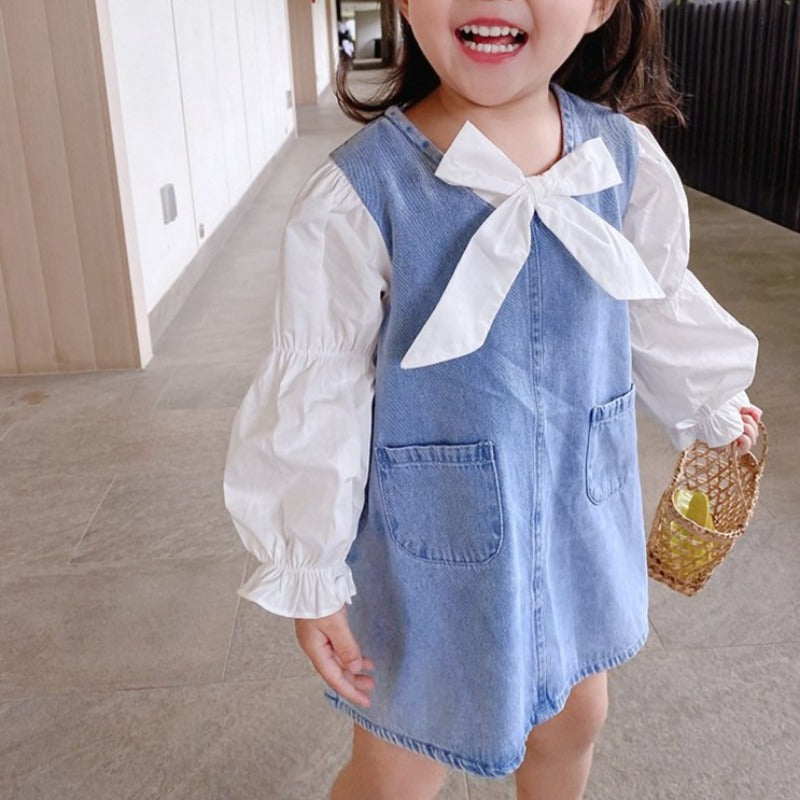 [363423] - Dress Fashion Anak Perempuan Import - Motif Front Pocket