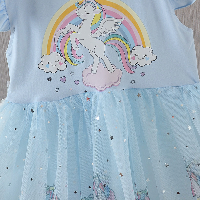 [363350] - Dress Fashion Anak - Rainbow Unicorn