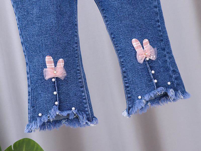 [102323] - Bawahan Jeans / Celana Panjang Anak - Motif Beautiful Crown 3D