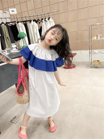 [507655] - Dress Lengan Kutung Anak Perempuan - Motif Horizon Color