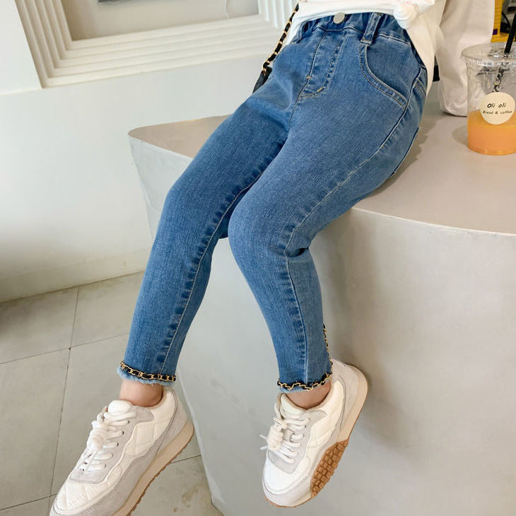 [507720] - Celana Panjang Jeans Rawis Anak Perempuan - Motif Middle Split