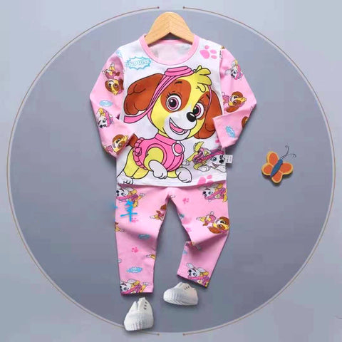 jual [225226] - Setelan Tidur / Baju Tidur / Piyama Anak Usia 6 Bln - 8 Tahun - Motif 2 Cute Girl Dogs 