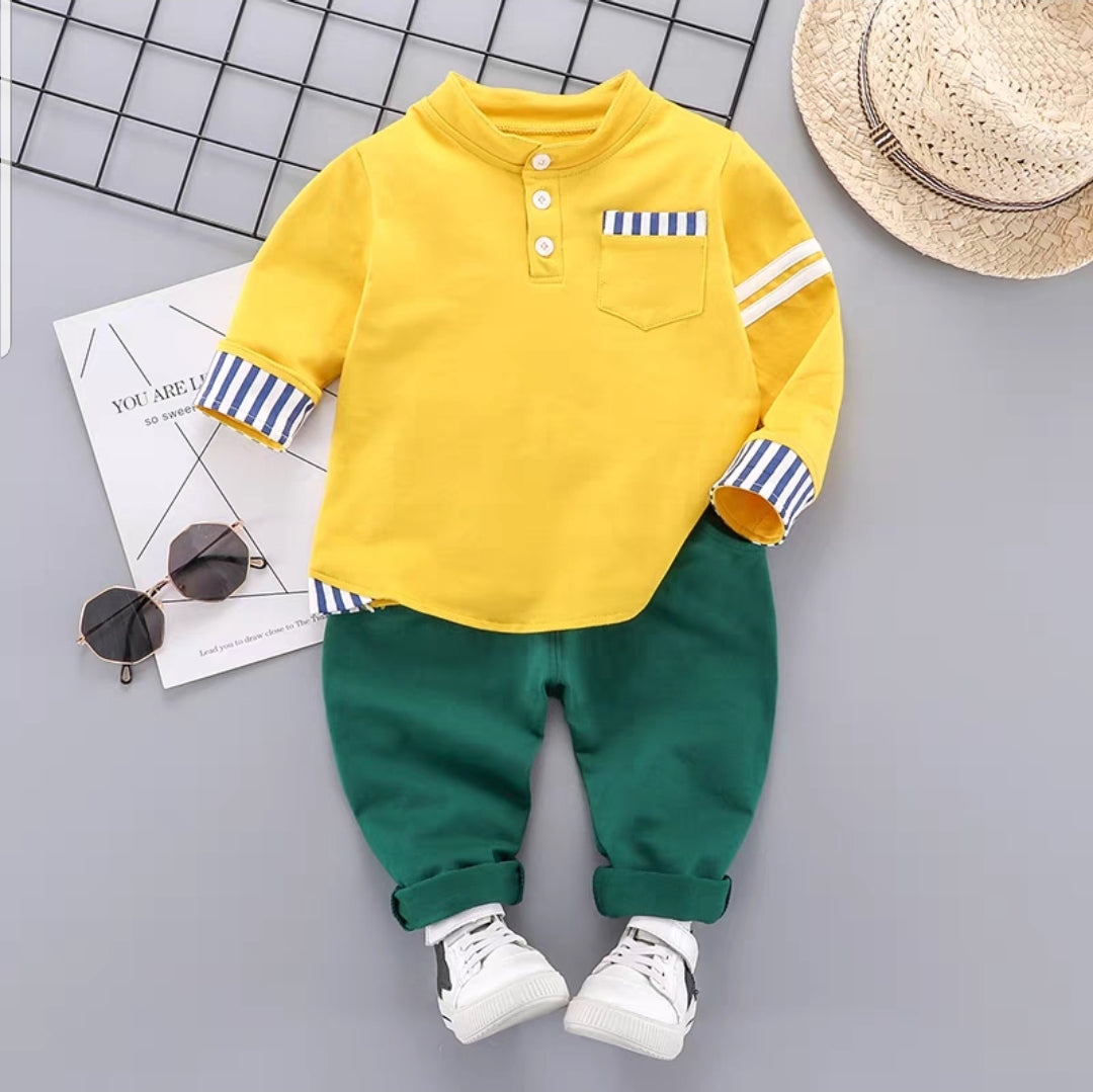 [345254] - Setelan Kemeja Koko Anak - Motif Arm Line