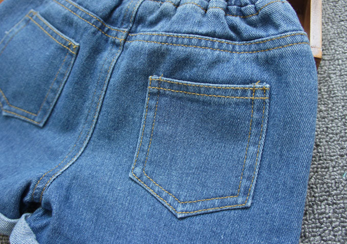 [508150] - Celana Jeans Anak Kekinian / Bawahan Pendek Anak - Motif Lower Roll