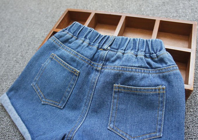 [508150] - Celana Jeans Anak Kekinian / Bawahan Pendek Anak - Motif Lower Roll