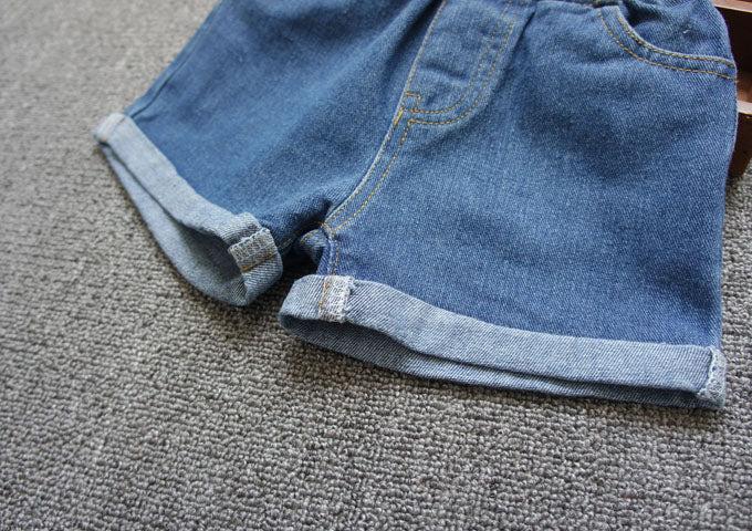 [508150] - Celana Jeans Anak Kekinian / Bawahan Pendek Anak - Motif Lower Roll