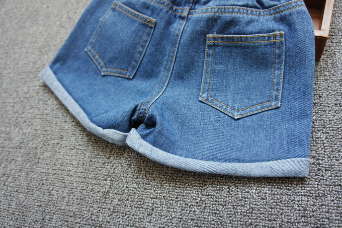 [508150] - Celana Jeans Anak Kekinian / Bawahan Pendek Anak - Motif Lower Roll