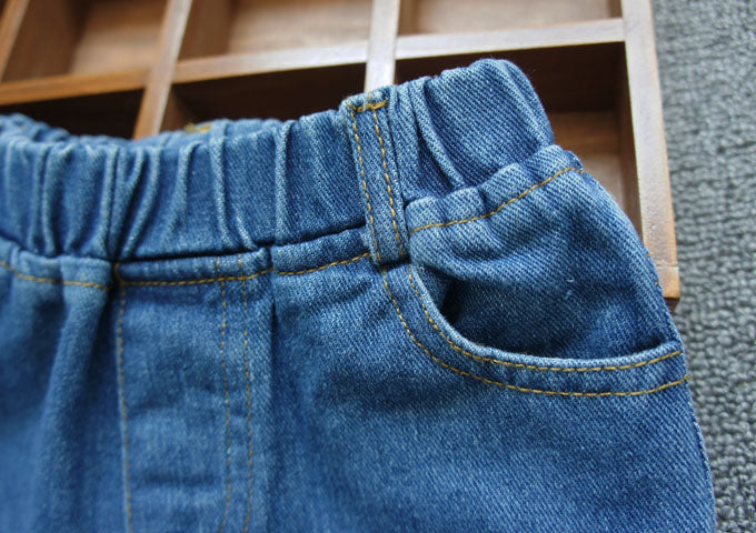 [508150] - Celana Jeans Anak Kekinian / Bawahan Pendek Anak - Motif Lower Roll