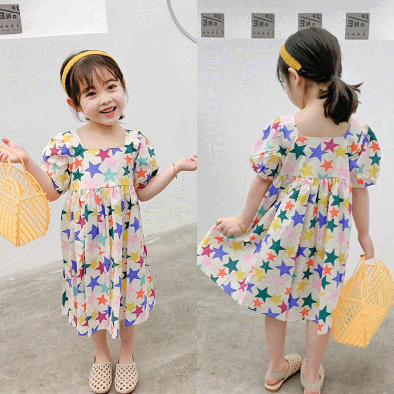 [507271] - Dress Fashion Anak Perempuan - Motif Star Sprinkles