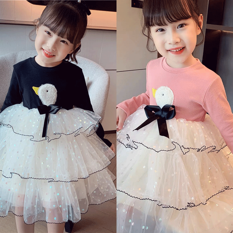 [363407] - Dress Fashion Anak Perempuan - Motif White Swan