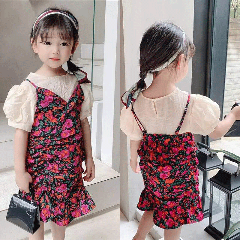 [363436] - Oneset Floral Klasik Cewek Baju Fashion Dress Fashionable Anak Perempuan Tanggung Cewek - Motif Little Flower