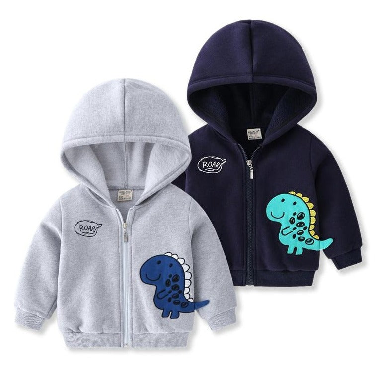 [513196] - Atasan Jaket Hoodie Anak - Motif Small Dino 3D