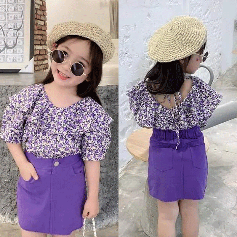 [363385] - Setelan Blouse Fashion Anak Perempuan - Motif Flower Rope