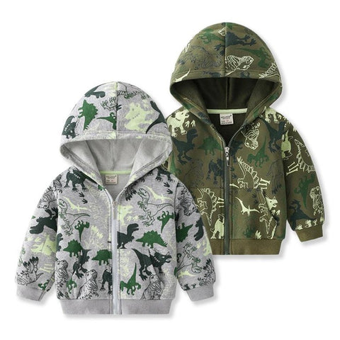 [513124] - Atasan Jaket Hoodie Fashion Anak - Motif Dino Troops