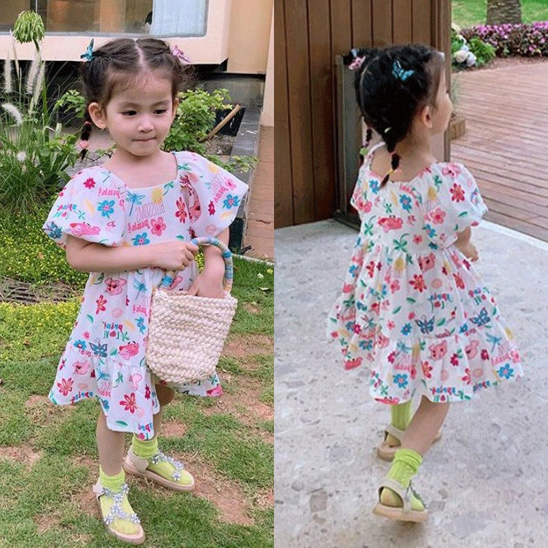[507431] - Dress Fashion Anak Perempuan Import - Motif Flower
