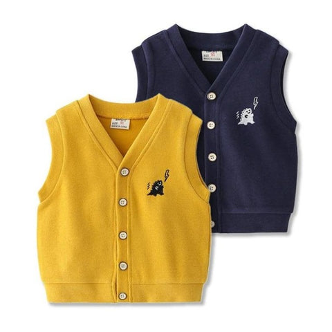 [513130] - Atasan Cardigan Kutung Fashion Anak Cowok - Motif Lightning Dino Bordir