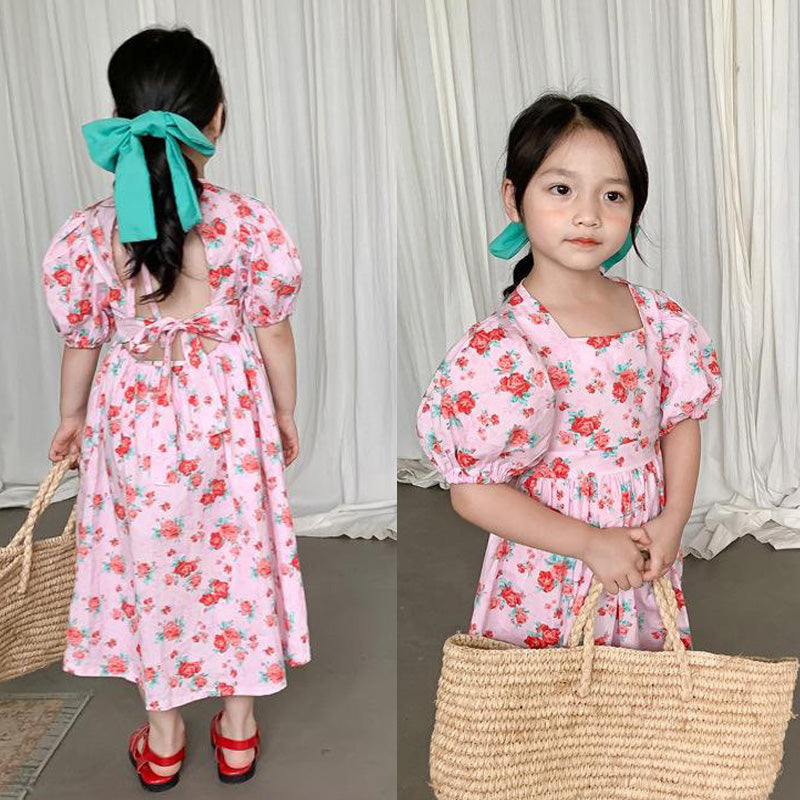 [507521] - Dress Fashion Anak Perempuan Import - Motif Red Roses