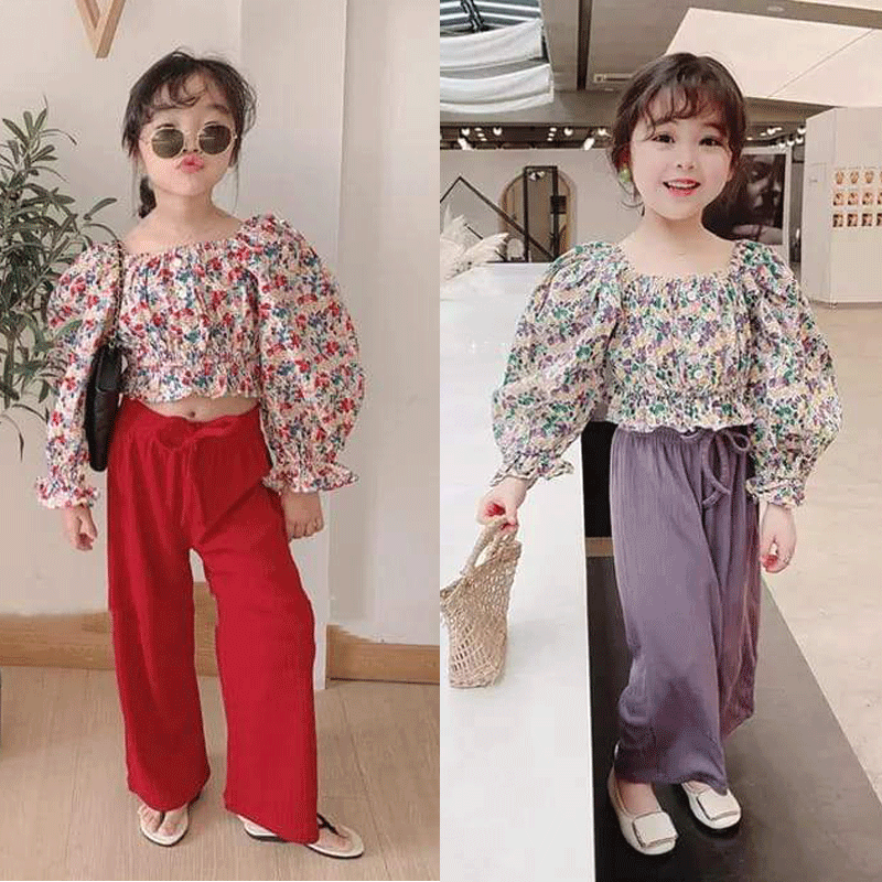 [363426] - Setelan Ootd Fashionable Anak Perempuan Import - Motif Little Flower