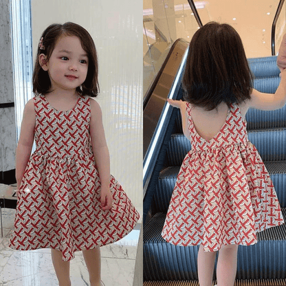[507435] - Dress Fashion Anak Perempuan Import - Motif Colored Lines