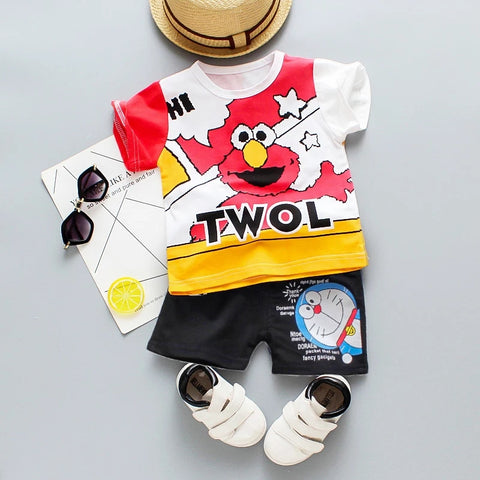 [358210] - Baju Setelan Jalan Anak - Motif Elmo Mix
