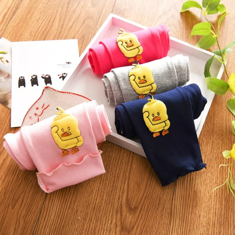 [102226-PINK FANTA] - Celana Legging Imut Anak Perempuan - Motif Bordir Cute Duck