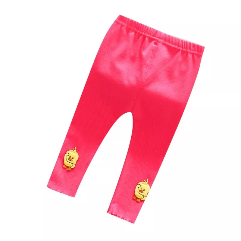[102226-PINK FANTA] - Celana Legging Imut Anak Perempuan - Motif Bordir Cute Duck