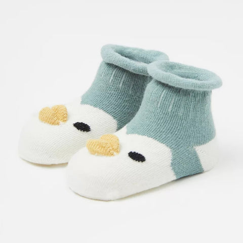 [374173-GREEN] - Kaos Kaki Anak Import / Kaos Kaki Bayi Lucu - Motif Animal Face