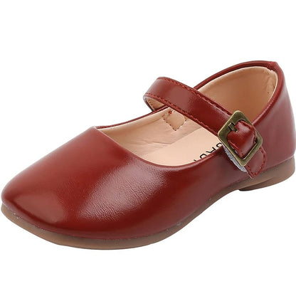 [381128-RED] - Sepatu Slip On Anak Import - Motif Plain Glossy